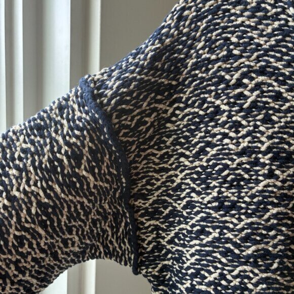 J. Crew NWT Navy Blue and White Relaxed Wide Neck Sweater - Size S - Picture 4 of 9